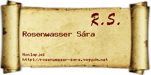 Rosenwasser Sára névjegykártya